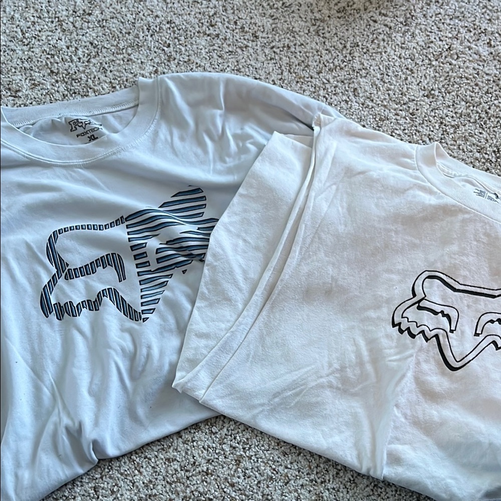 Fox Racing White Graphic T-Shirts. One cut for a muscle tee